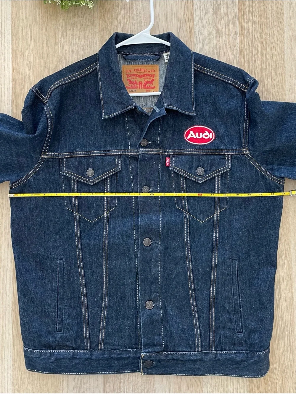Levi's Dark Indigo Denim Jacket with Red Audi Patch